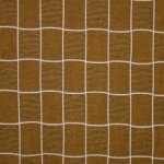 Geruite sweaterstof in mosterd, zwart en wit