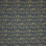 Doorgestikte sweaterstof in donkerblauw met gele olifanten