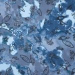 French terry in zwart / blauw met astronauten en ufo's