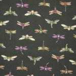 Donkergrijze viscose tricot met libellen