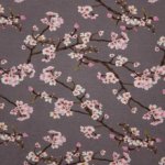 Grijze modal tricot met bloesems