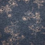 Breitje in grijs en donkerblauw met bloemen in gouden glitter