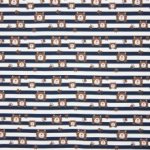 Blauw / ecru gestreepte tricot met beertjes
