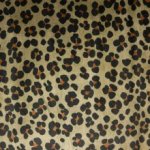 Rekbare nicky velours beige/groen met abstracte bloemen
