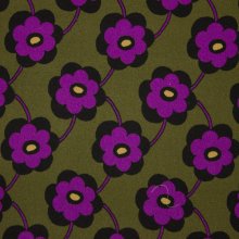 Rekbare viscose / polyester mengeling met  bloemen