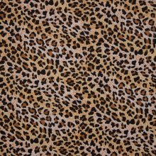 Polyester stretch met pantervlekken
