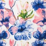 Witte katoen rayon mengeling met bloemen