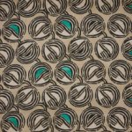 Safari beige linnen stof met print