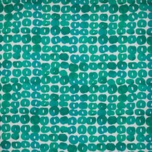 Witte piqué met groene/blauwe cirkels