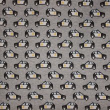 Grijze zware katoentricot met politieauto's