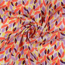 Witte viscose met kleurrijk bladermotief van Milliblu's