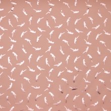 Lichtroze katoentricot met vogelmotief