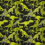 Zwarte katoentricot met dino's