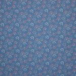 Blauwe tricot met bloemetjes