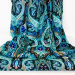 Wonderwool zuiver scheerwol zwart met blauw oosters patroon