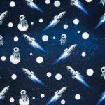 Donker blauwe french terry ruimtevaart 'Moonwalker'