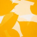 Gele/Oker abstracte viscose van Mind The Maker