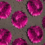 Grijsgroene viscose met distel print