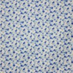 Witte katoen met blauwe bloemen