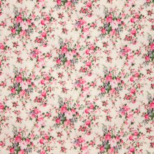 Beige katoen met rozen