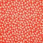 Oranje katoen met witte bloemen