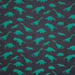 Donkere french terry met geflockte dinosaurussen van Poppy