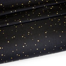 Zwarte double gauze met gouden spikkels