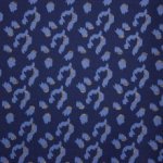 Blauwe metallic jersey met panterprint