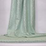 Groene French Terry met Zilveren Stippen