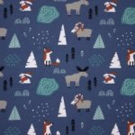 Blauwe Tricot met Winterpatroon