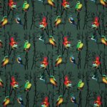 Groene Tricot met Vogels