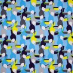 Blauwe Tricot met Tropische Vogels