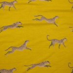 Gele french terry met luipaarden