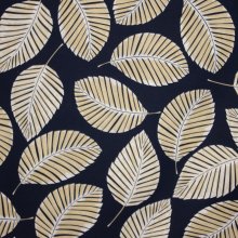 Zwarte katoen met bruine bladeren