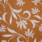 Roeste Viscose Linnen met Witte Bladeren
