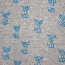 Grijze french terry sweater met glinsterende vosjes