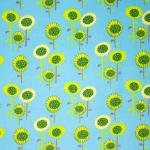 Blauwe Katoen met Bloemen
