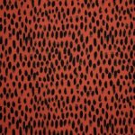 Rode French Terry met Zwarte Brushstrokes