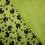 Groene Sweaterstof met Bloemen en Zachte Achterkant