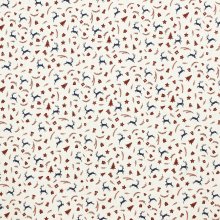 Witte tricot met kerstmotief in blauw en bordeaux