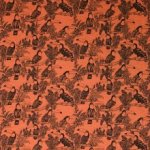 Donker oranje sweater met tropische vogels van Poppy