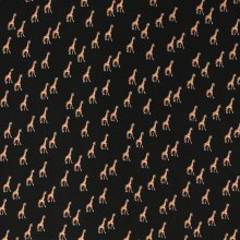 Zwarte viscose met giraffen