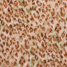 Roze gefripeerde katoen voile met luipaardprint
