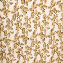 Gebroken wit linnen viscose met bladeren