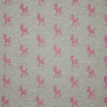 Sweaterstof lichtgrijs met bambi in roze glitter