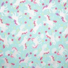 Munt katoen met glinsterende eenhoorns
