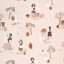 Ecoviscose zachtroze met pottenbakkers  - Katia -