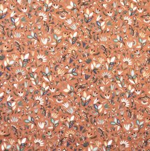 Katoen bruin met bloemen - Katia