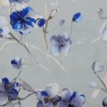 Soepele gesatineerde polyester met bloemen