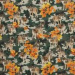 Tricot camouflageprint met wolven